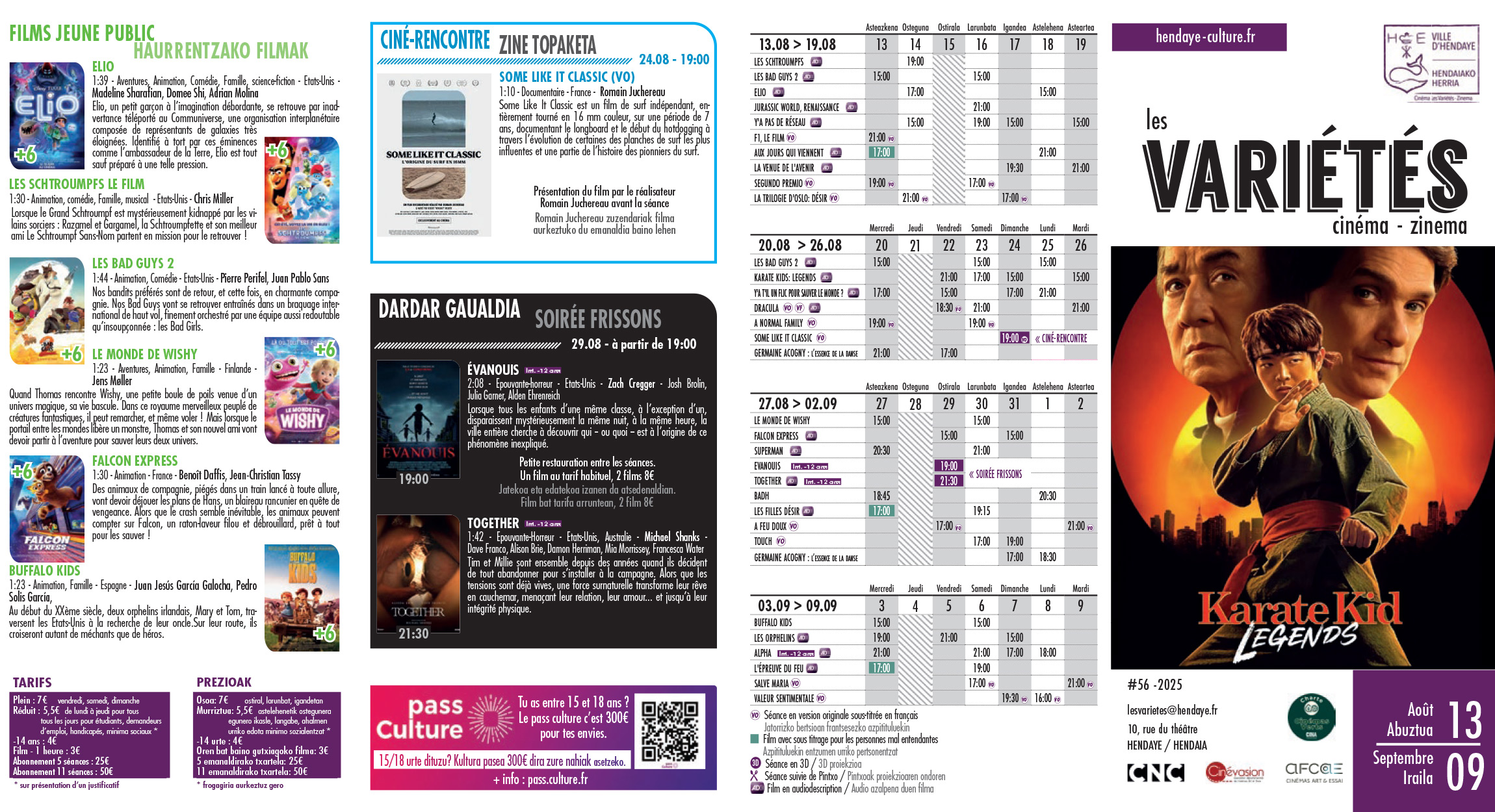 Programme du cinéma août-septembre 2025