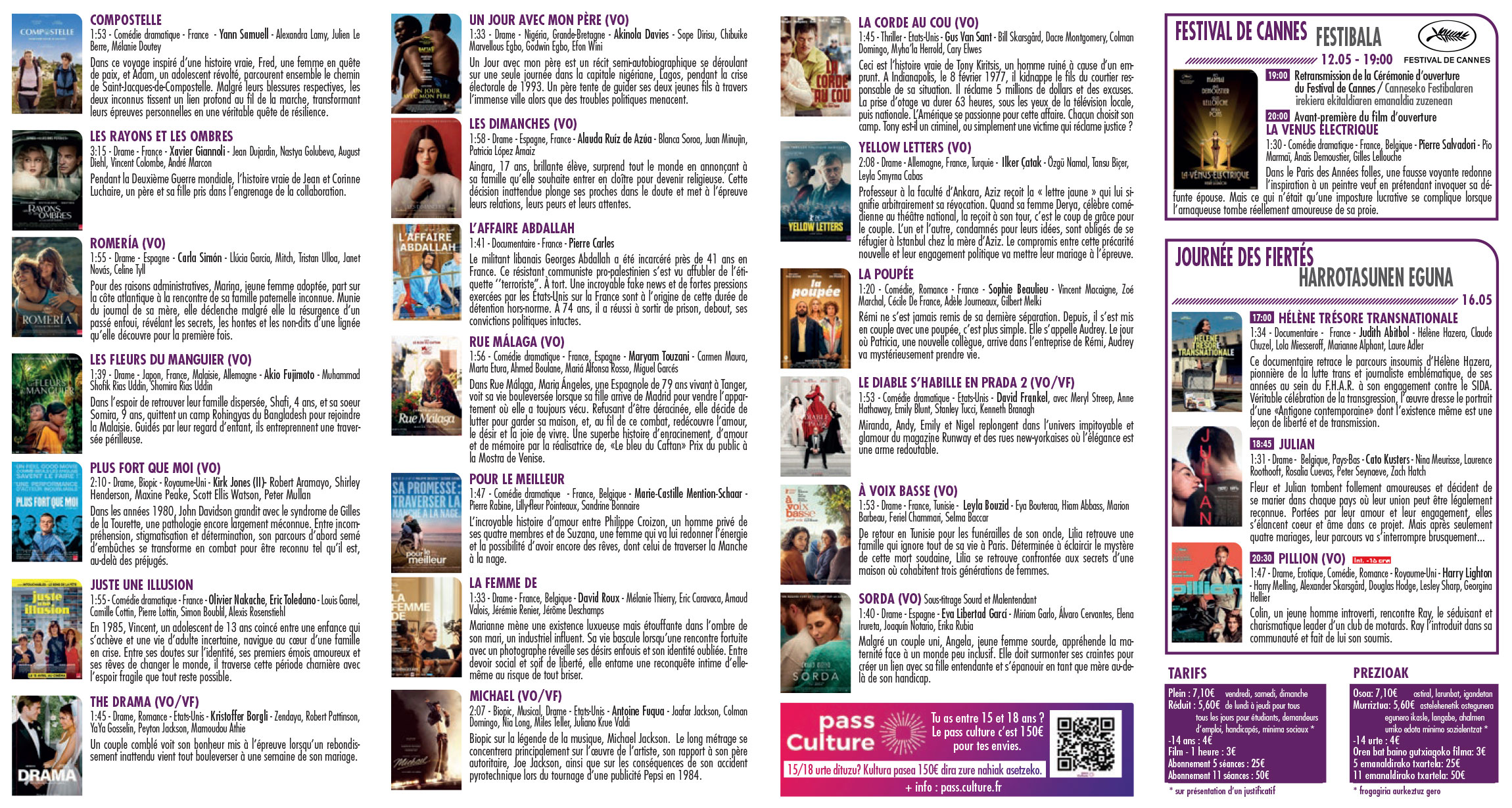 Programme du cinéma mai 2026