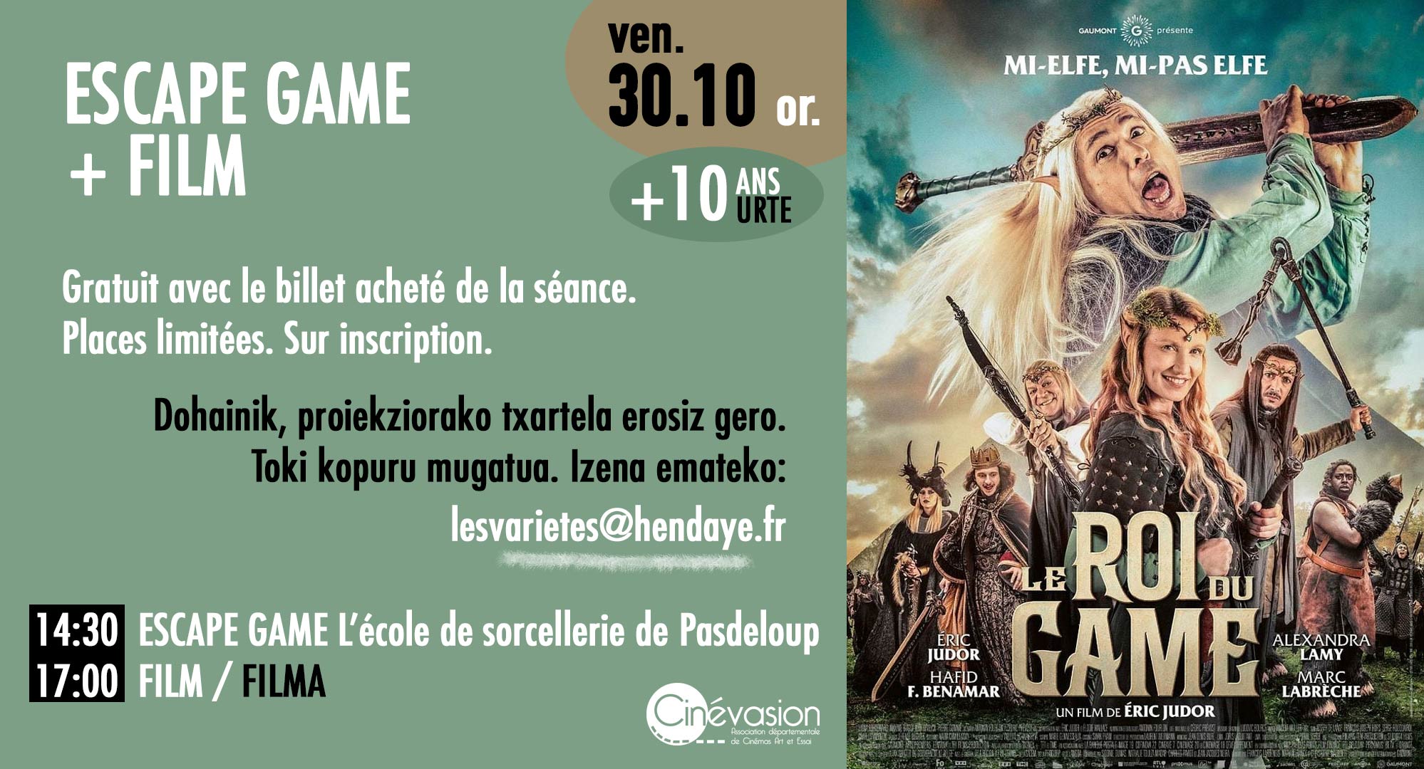 Bandeau Escape game + film